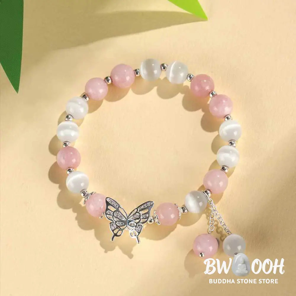 Buddha Stones Chrysoberyl Cat’s Eye Chalcedony Butterfly Love Bracelet - BWOOOH - Bracelet