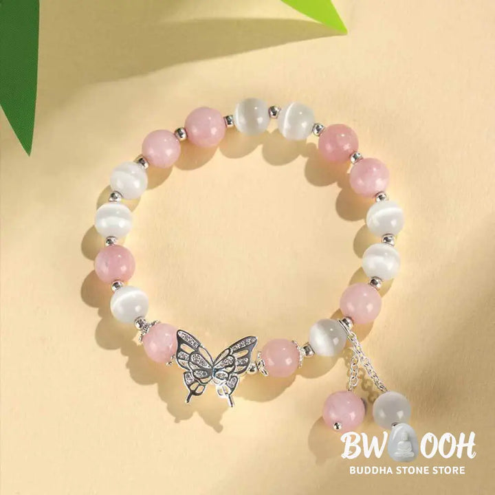 Buddha Stones Chrysoberyl Cat’s Eye Chalcedony Butterfly Love Bracelet - BWOOOH - Bracelet