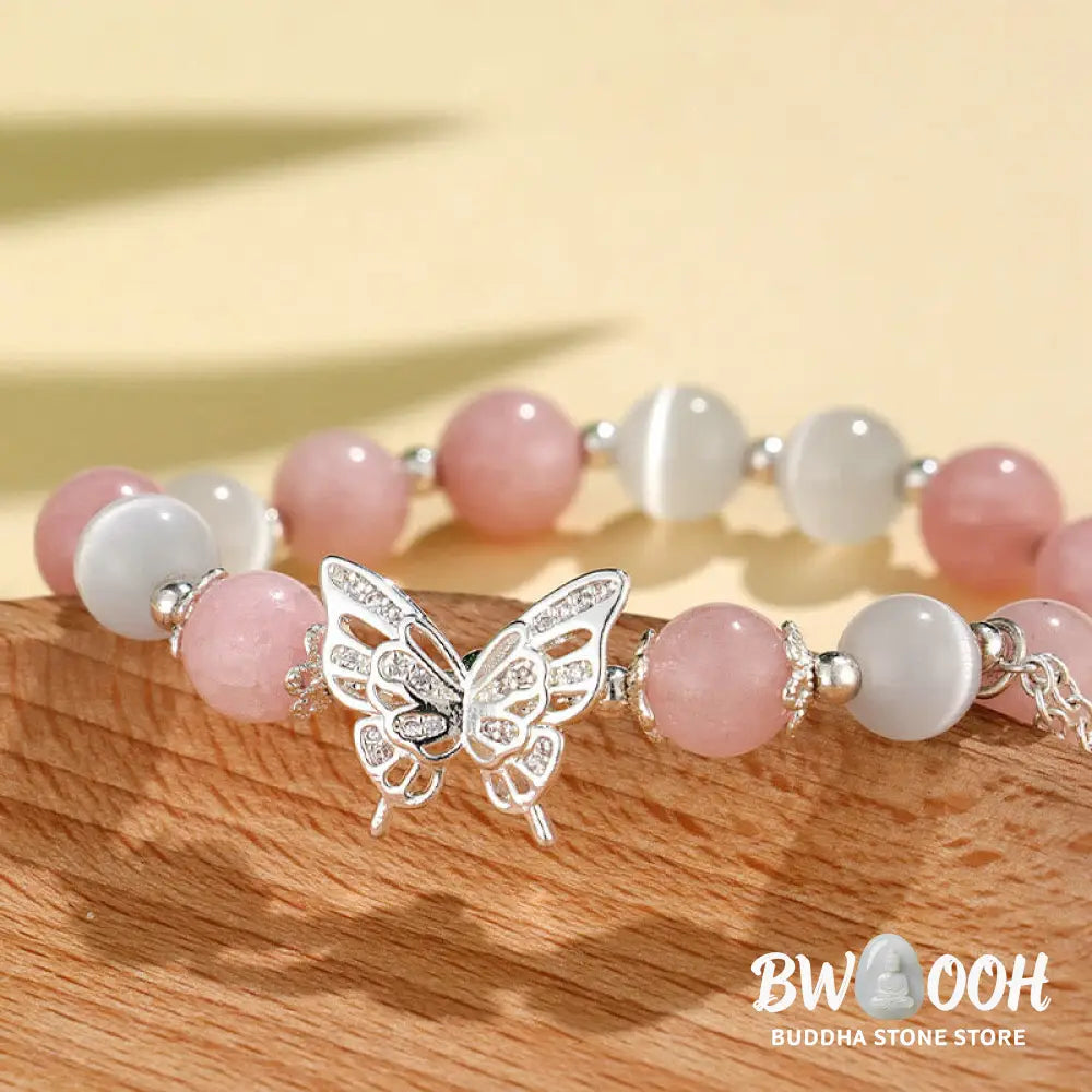 Buddha Stones Chrysoberyl Cat’s Eye Chalcedony Butterfly Love Bracelet - BWOOOH - Bracelet