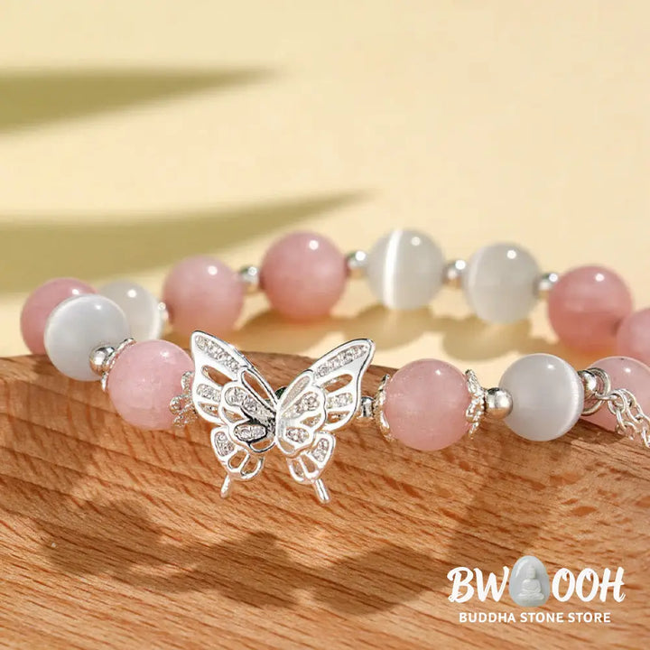 Buddha Stones Chrysoberyl Cat’s Eye Chalcedony Butterfly Love Bracelet - BWOOOH - Bracelet