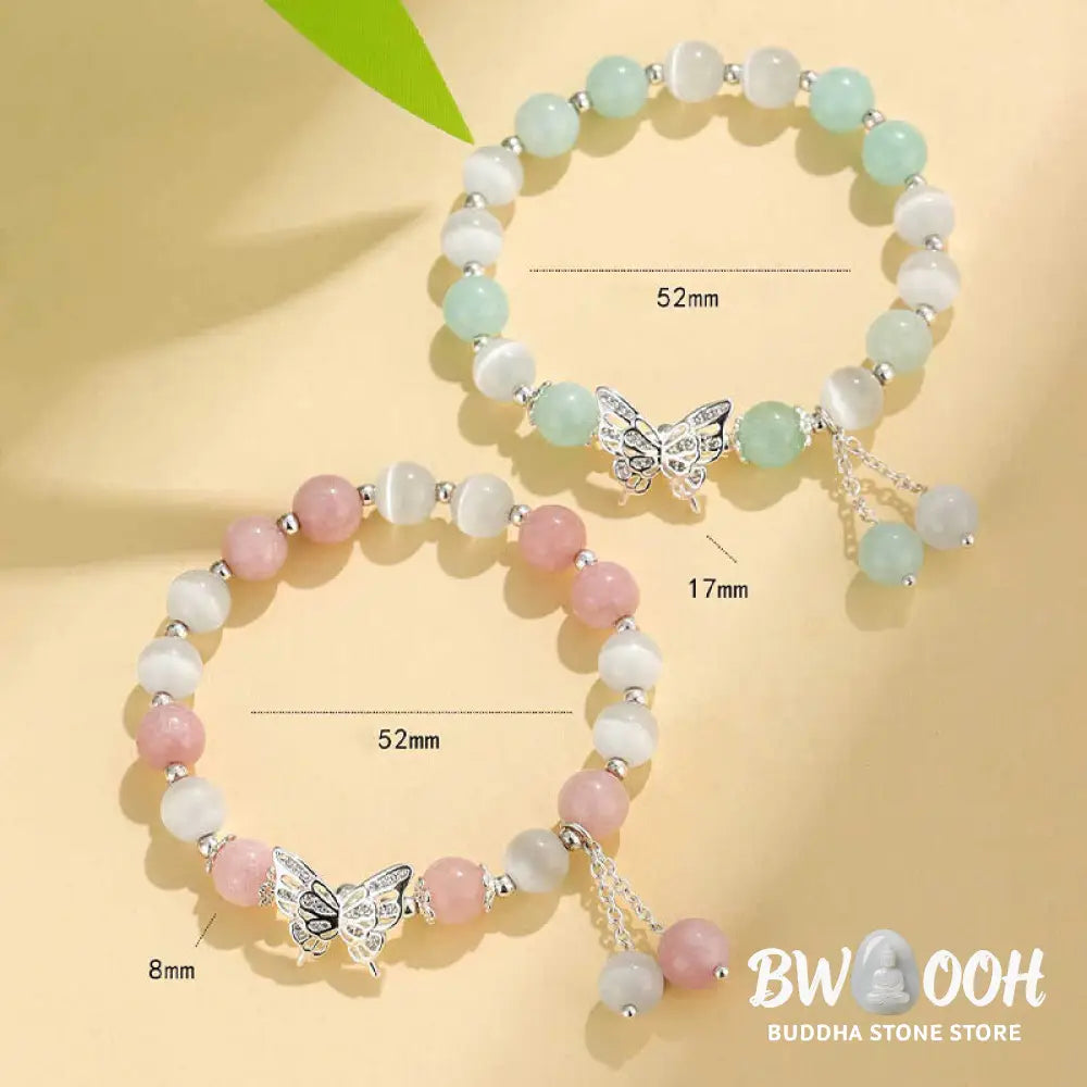 Buddha Stones Chrysoberyl Cat’s Eye Chalcedony Butterfly Love Bracelet - BWOOOH - Bracelet