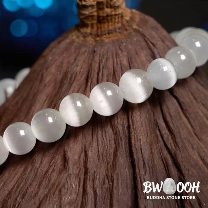 Buddha Stones Chrysoberyl Cat’s Eye Pink Flowers Support Bracelet - BWOOOH - Cat’s Eye(Wrist Circumference: 14-17cm)