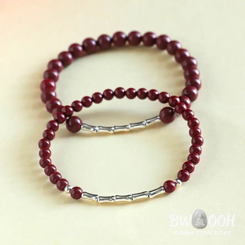 Buddha Stones Cinnabar 925 Sterling Silver Calm Concentration Bracelet - Bracelet