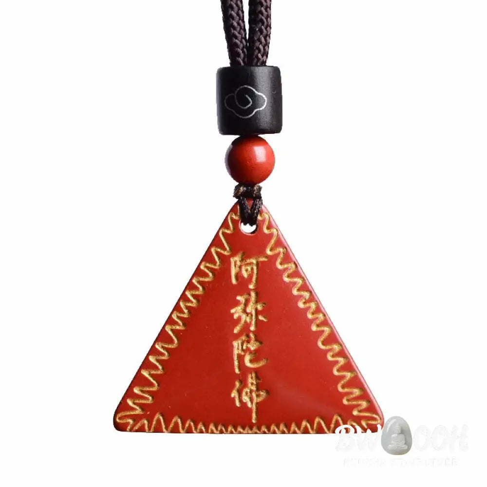 Buddha Stones Cinnabar Amitabha Calm Necklace Pendant - BWOOOH - Necklaces &amp; Pendants
