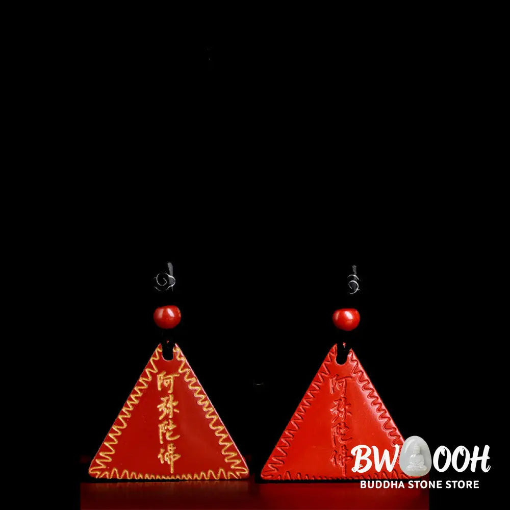 Buddha Stones Cinnabar Amitabha Calm Necklace Pendant - BWOOOH - Necklaces &amp; Pendants
