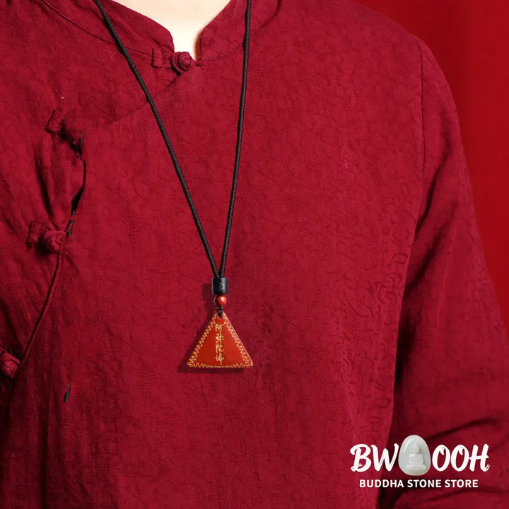 Buddha Stones Cinnabar Amitabha Calm Necklace Pendant - BWOOOH - Necklaces &amp; Pendants