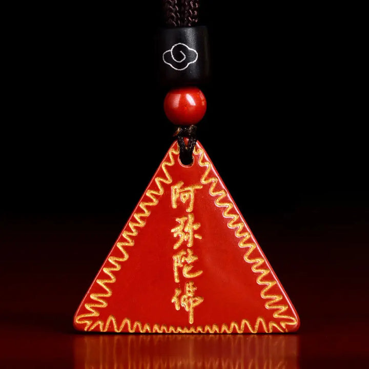 Buddha Stones Cinnabar Amitabha Calm Necklace Pendant - BWOOOH - Necklaces &amp; Pendants