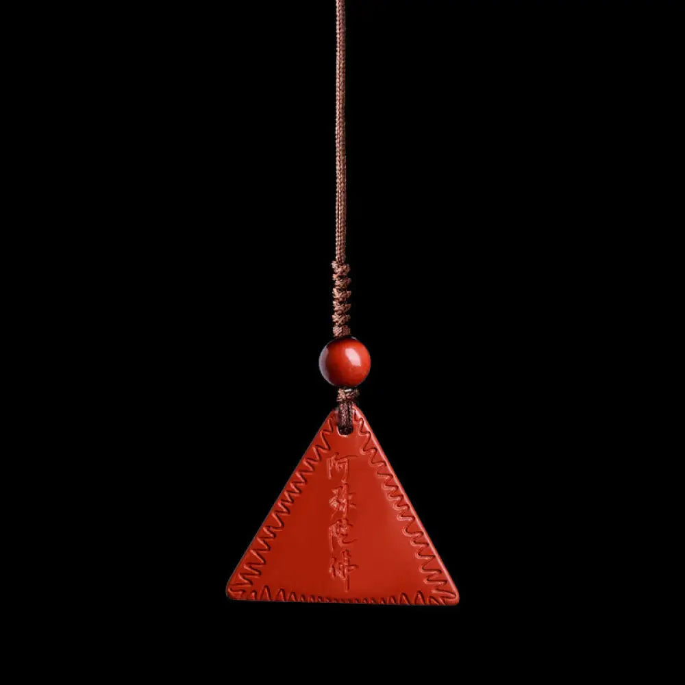 Buddha Stones Cinnabar Amitabha Calm Necklace Pendant - BWOOOH - Orange-Red Cinnabar / Phone Hanging Decoration