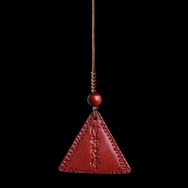 Buddha Stones Cinnabar Amitabha Calm Necklace Pendant - BWOOOH - Purple-Red Cinnabar / Phone Hanging Decoration