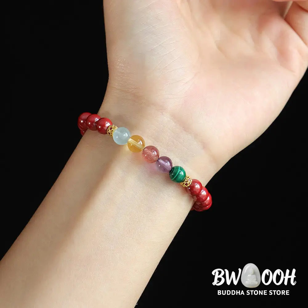 Buddha Stones Cinnabar Aquamarine Citrine Strawberry Quartz Amethyst Malachite Blessing Bracelet - BWOOOH - Bracelet