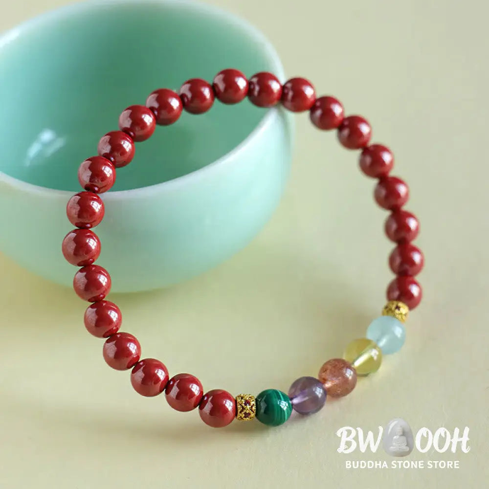 Buddha Stones Cinnabar Aquamarine Citrine Strawberry Quartz Amethyst Malachite Blessing Bracelet - BWOOOH - Bracelet