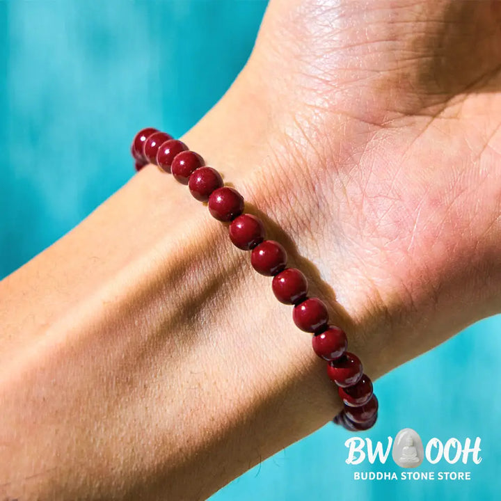 Buddha Stones Cinnabar Bamboo Concentration Bracelet - BWOOOH - Cinnabar(Wrist Circumference: 14-16cm) - Bracelet
