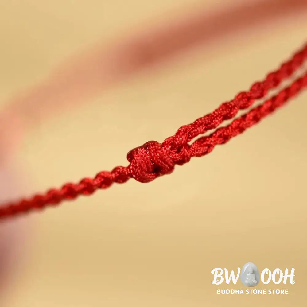 Buddha Stones Cinnabar Beads Peach Wood Blessing String Bracelet - Bracelet