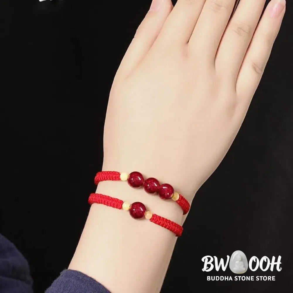 Buddha Stones Cinnabar Blessing Red String Bracelet For Kids - BWOOOH - Bracelet