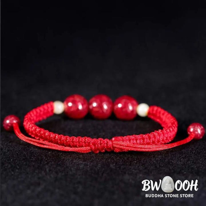 Buddha Stones Cinnabar Blessing Red String Bracelet For Kids - BWOOOH - Bracelet