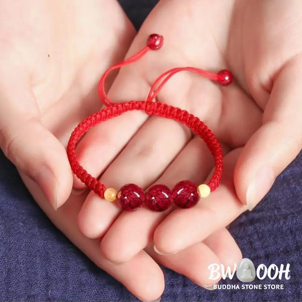 Buddha Stones Cinnabar Blessing Red String Bracelet For Kids - BWOOOH - Bracelet
