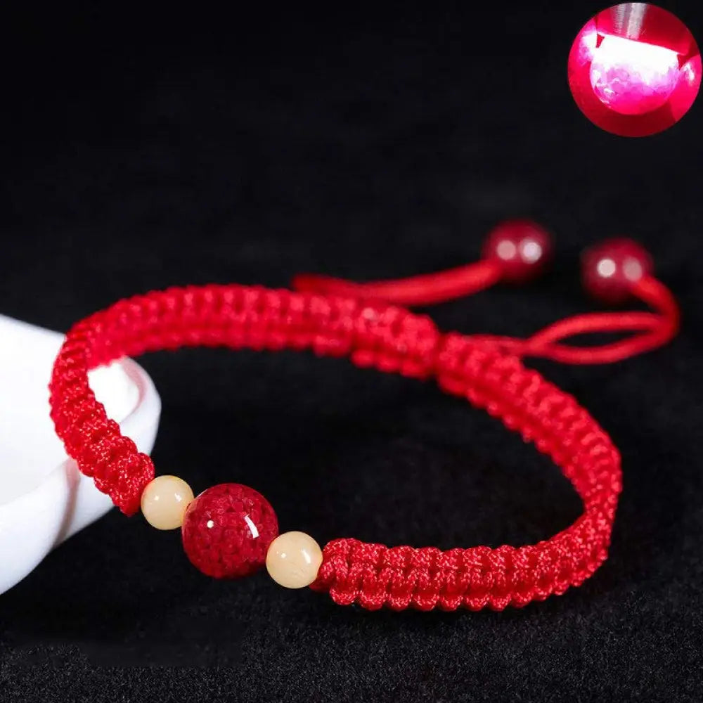 Buddha Stones Cinnabar Blessing Red String Bracelet For Kids - BWOOOH - Red(Wrist Circumference 14cm) / 10mm - Bracelet