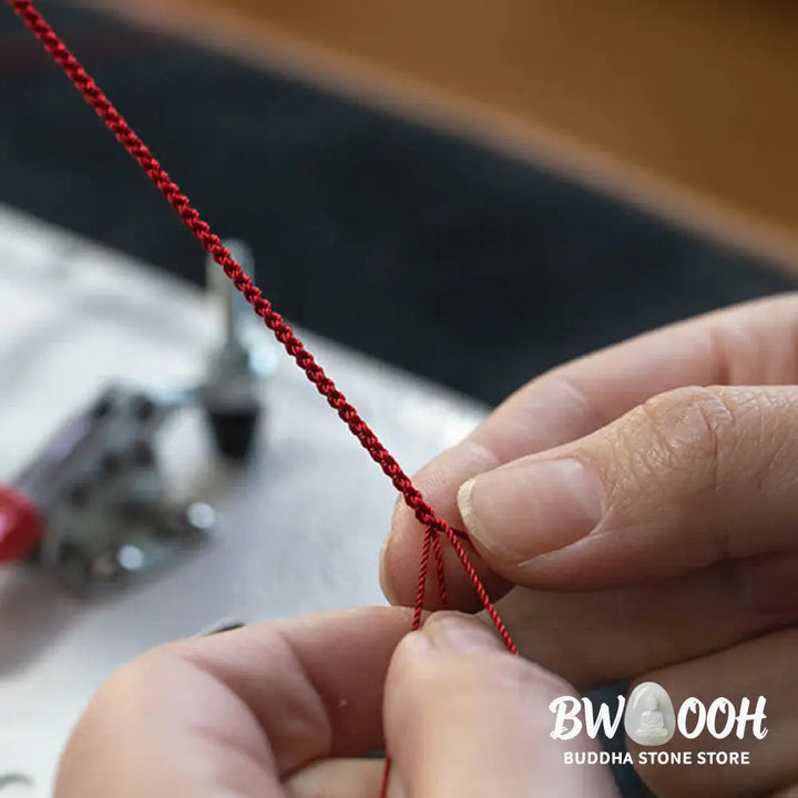 Buddha Stones Cinnabar Blessing Red String Golden Infinity Symbol Bracelet Anklet - BWOOOH - Bracelet Anklet