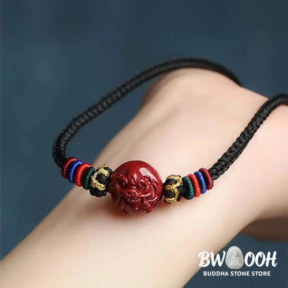 Buddha Stones Cinnabar Chinese Zodiac Black String Blessing Necklace Pendants - BWOOOH - Necklaces &amp; Pendants