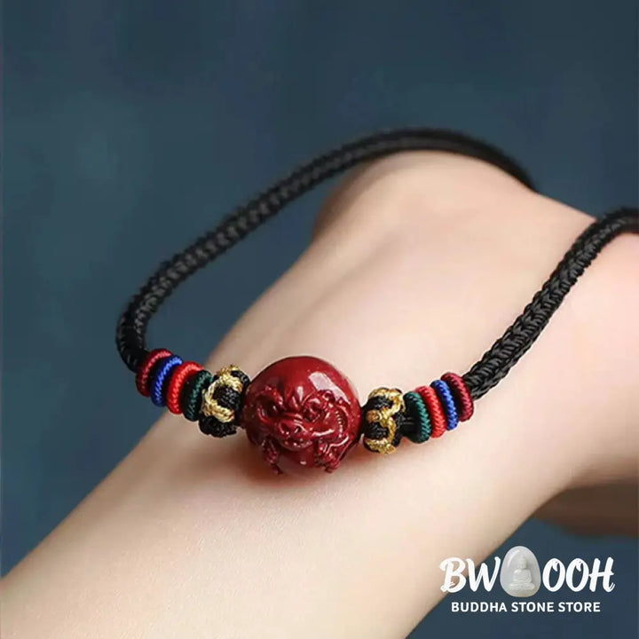 Buddha Stones Cinnabar Chinese Zodiac Black String Blessing Necklace Pendants - BWOOOH - Necklaces &amp; Pendants