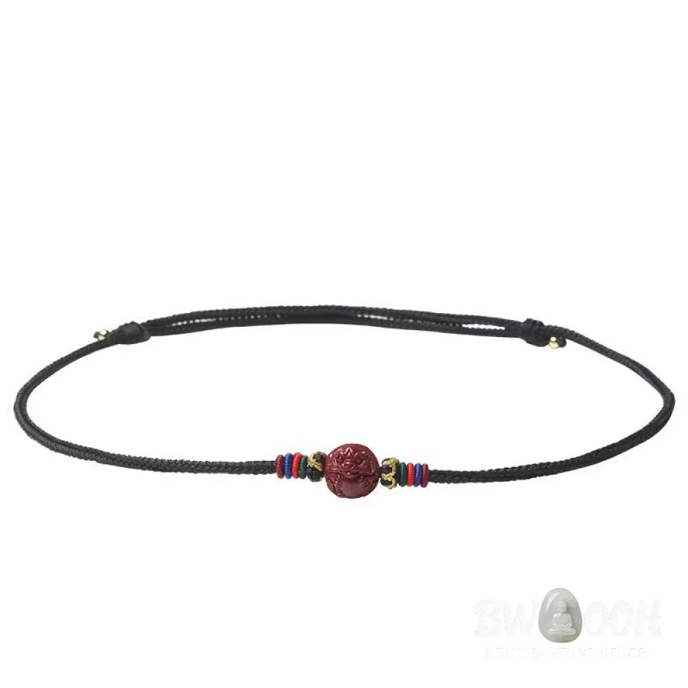 Buddha Stones Cinnabar Chinese Zodiac Black String Blessing Necklace Pendants - BWOOOH - Necklaces &amp; Pendants