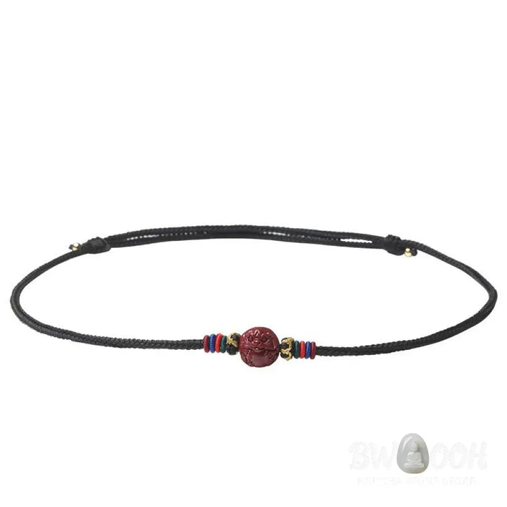 Buddha Stones Cinnabar Chinese Zodiac Black String Blessing Necklace Pendants - BWOOOH - Necklaces &amp; Pendants