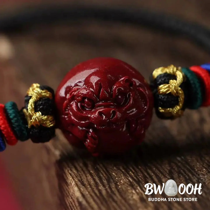 Buddha Stones Cinnabar Chinese Zodiac Black String Blessing Necklace Pendants - BWOOOH - Necklaces &amp; Pendants