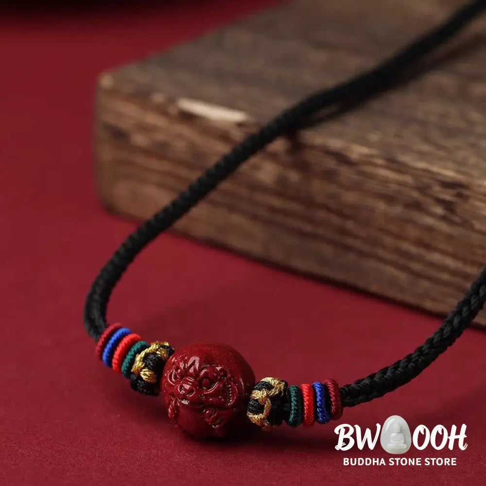Buddha Stones Cinnabar Chinese Zodiac Black String Blessing Necklace Pendants - BWOOOH - Necklaces &amp; Pendants