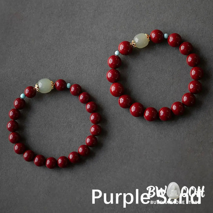 Buddha Stones Cinnabar Green Aventurine Fortune Luck Bracelet - BWOOOH - Bracelet