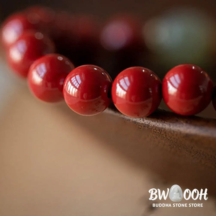 Buddha Stones Cinnabar Green Aventurine Fortune Luck Bracelet - BWOOOH - Bracelet