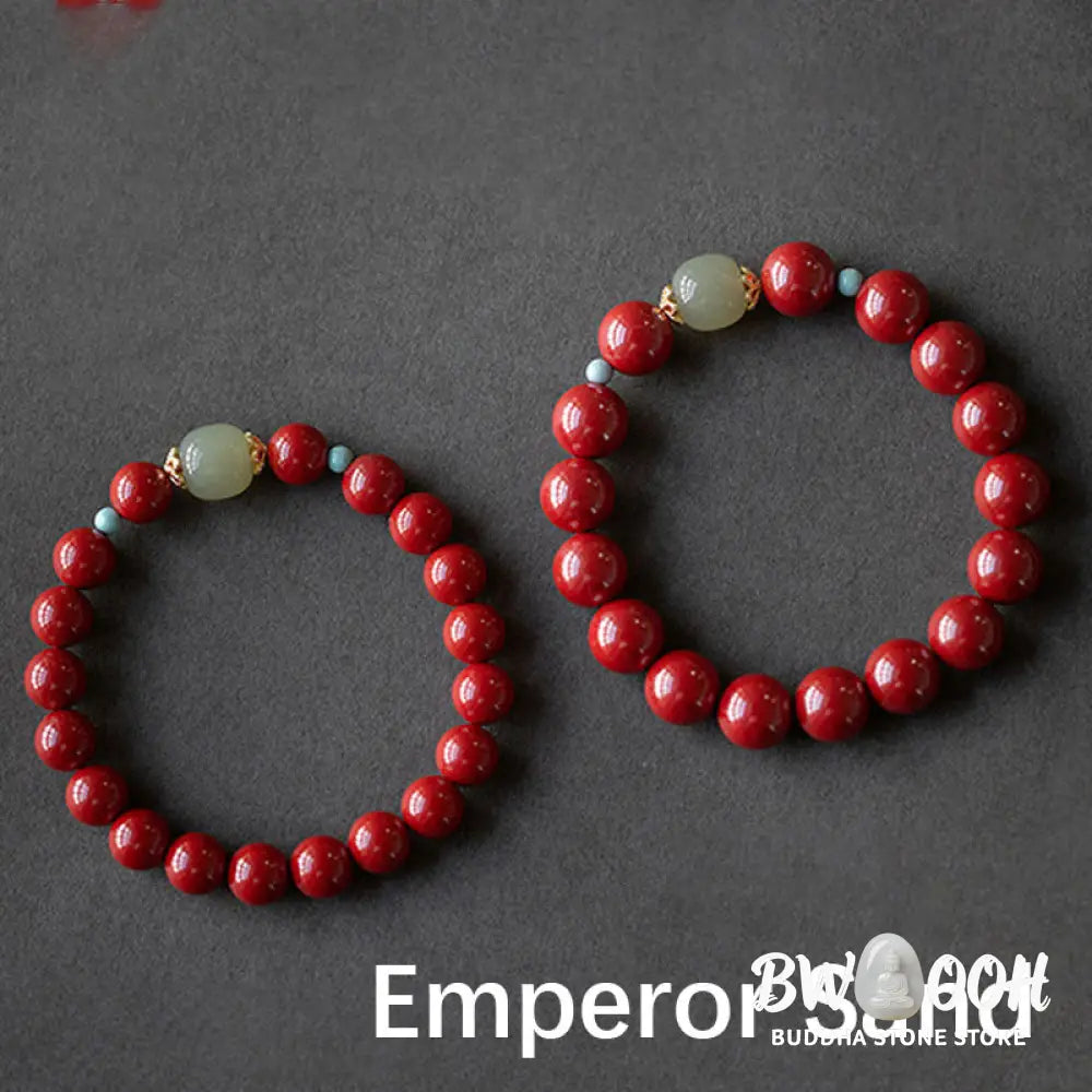 Buddha Stones Cinnabar Green Aventurine Fortune Luck Bracelet - BWOOOH - Bracelet