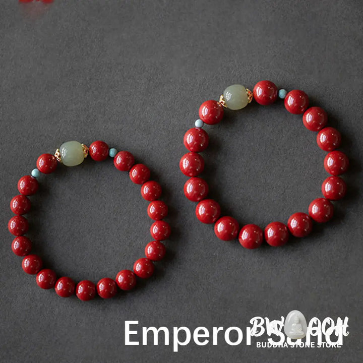 Buddha Stones Cinnabar Green Aventurine Fortune Luck Bracelet - BWOOOH - Bracelet