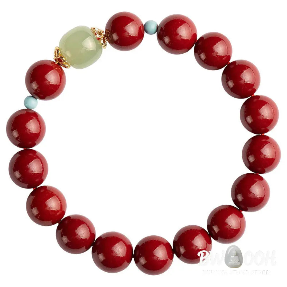 Buddha Stones Cinnabar Green Aventurine Fortune Luck Bracelet - BWOOOH - Bracelet