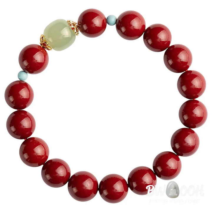 Buddha Stones Cinnabar Green Aventurine Fortune Luck Bracelet - BWOOOH - Bracelet