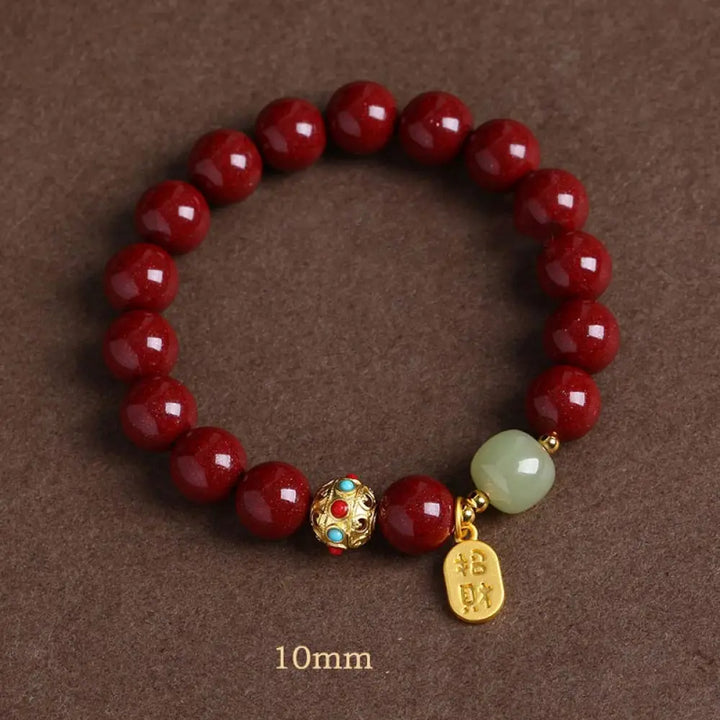 Buddha Stones Cinnabar Green Aventurine Fortune Protection Charm Bracelet - BWOOOH - Purple Sand / 10mm - Bracelet
