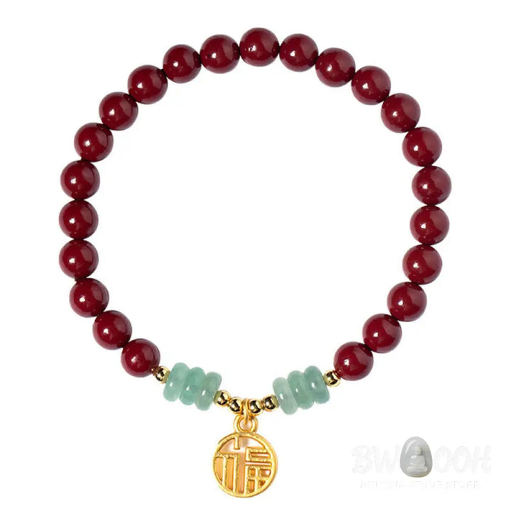 Buddha Stones Cinnabar Green Aventurine Luck Blessing Bracelet - BWOOOH - Bracelet