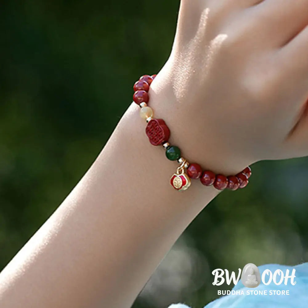 Buddha Stones Cinnabar Happiness Calm Bracelet - BWOOOH - Bracelet