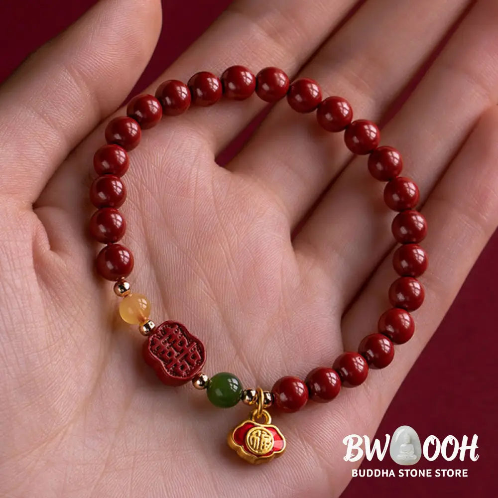 Buddha Stones Cinnabar Happiness Calm Bracelet - BWOOOH - Bracelet