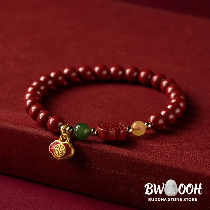 Buddha Stones Cinnabar Happiness Calm Bracelet - BWOOOH - Bracelet