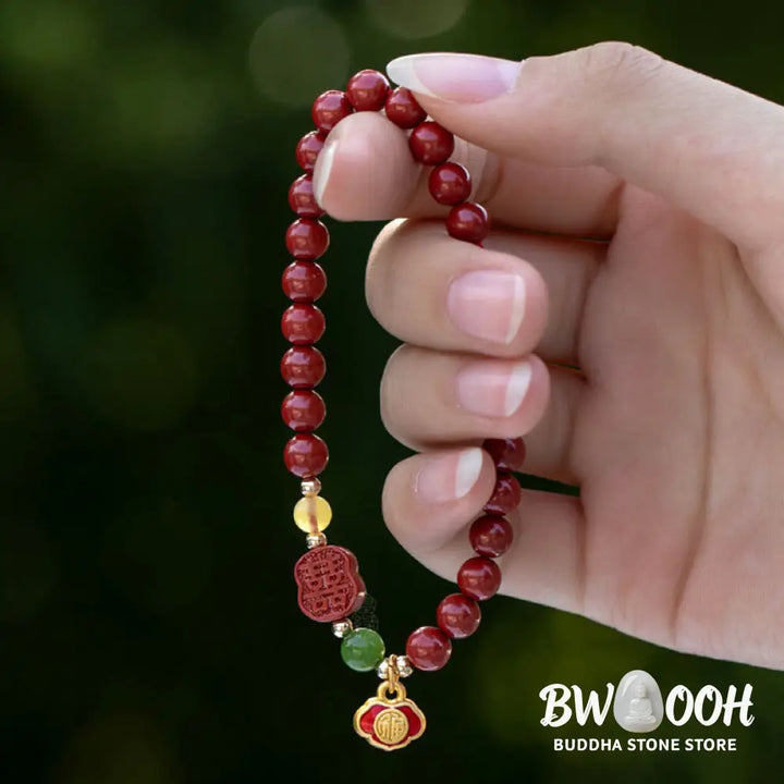 Buddha Stones Cinnabar Happiness Calm Bracelet - BWOOOH - Bracelet