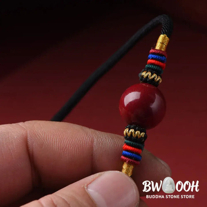 Buddha Stones Cinnabar Lucky Bead Keep Away Evil Spirits Necklace Pendant - BWOOOH - Necklaces &amp; Pendants