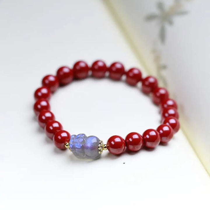 BWOOOH Cinnabar Moonstone PiXiu Blessing Bracelet - BWOOOH - 8mm Cinnabar(Wrist Circumference 14-16cm) - Bracelet