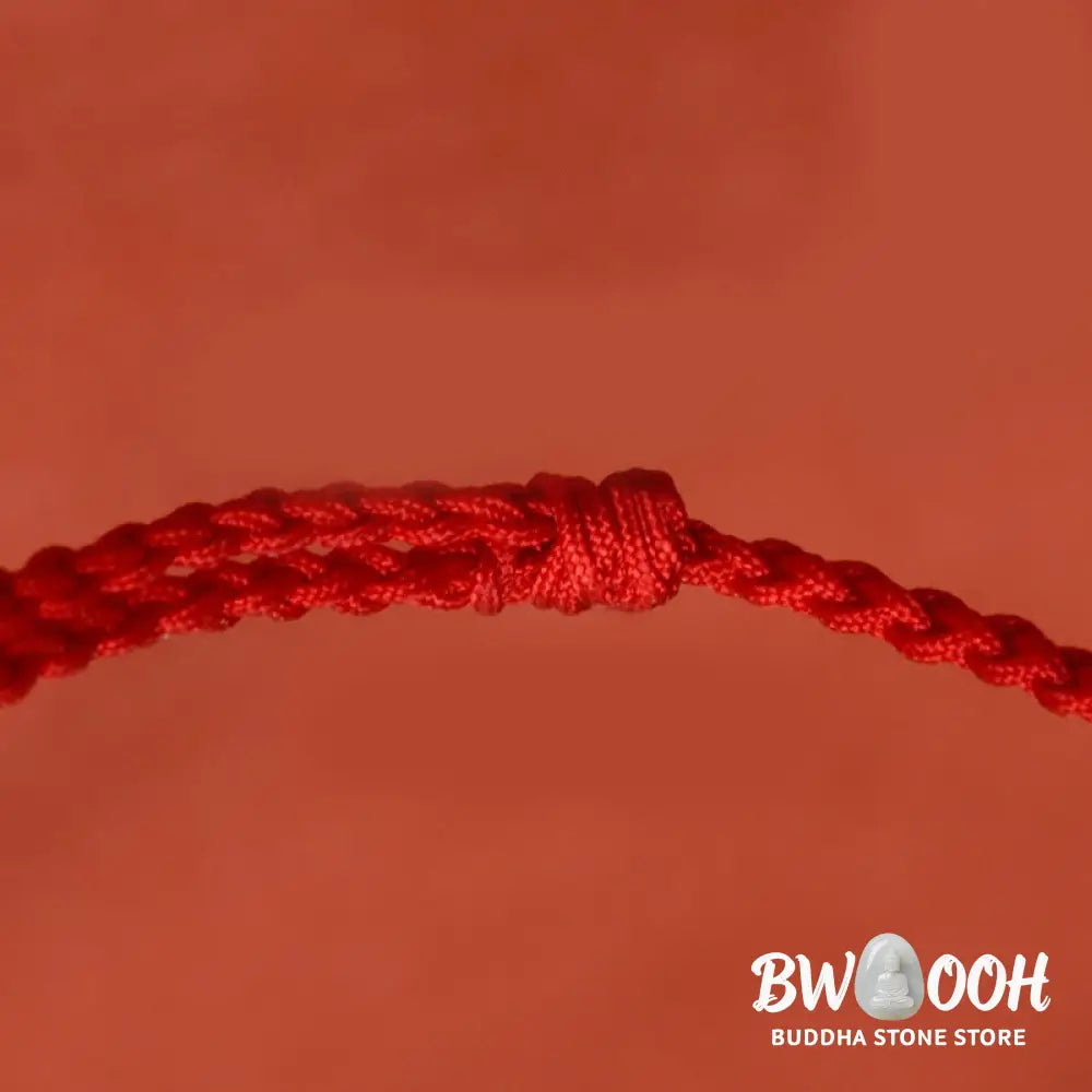 Buddha Stones Cinnabar Peace Buckle Handmade String Adjustable Blessing Bracelet Anklet - Bracelet Anklet