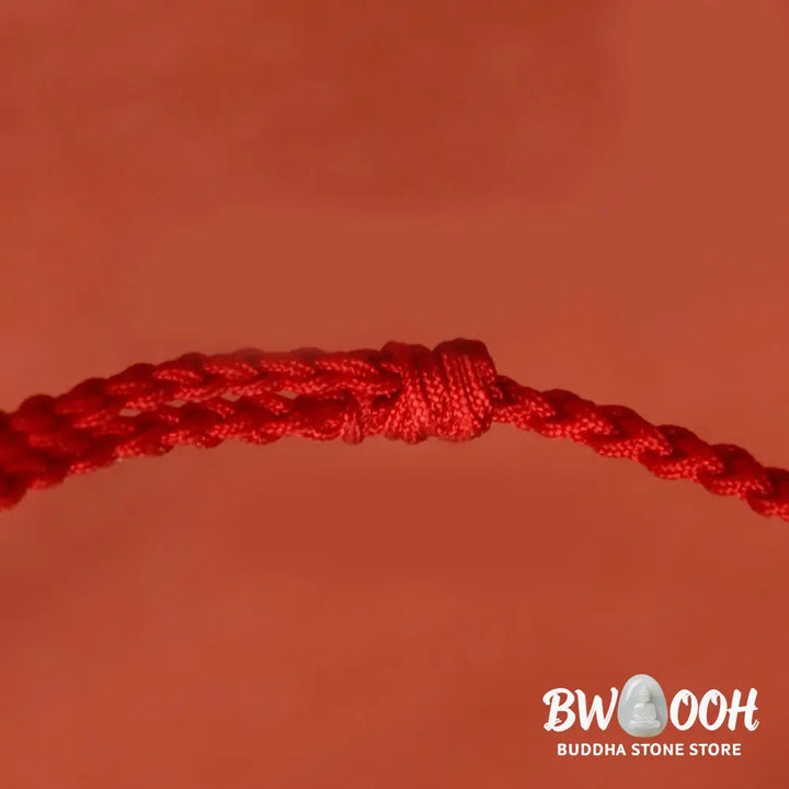 Buddha Stones Cinnabar Peace Buckle Handmade String Adjustable Blessing Bracelet Anklet - Bracelet Anklet