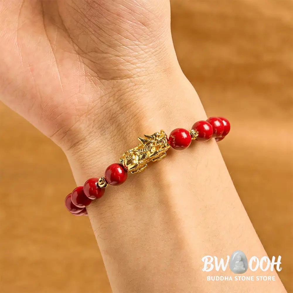 Buddha Stones Cinnabar PiXiu Calm Blessing Bracelet - BWOOOH - Cinnabar(Wrist Circumference 14-16cm) - Bracelet