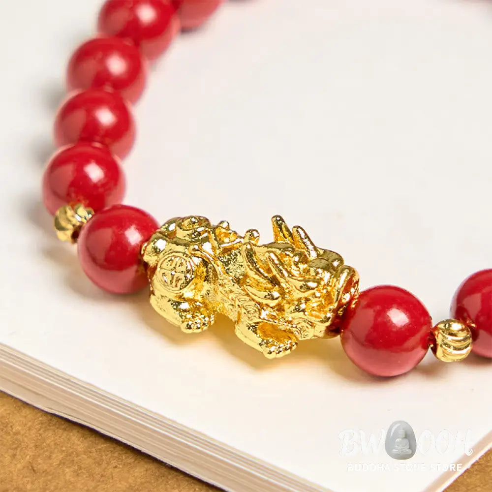 Buddha Stones Cinnabar PiXiu Calm Blessing Bracelet - BWOOOH - Cinnabar(Wrist Circumference 14-16cm) - Bracelet