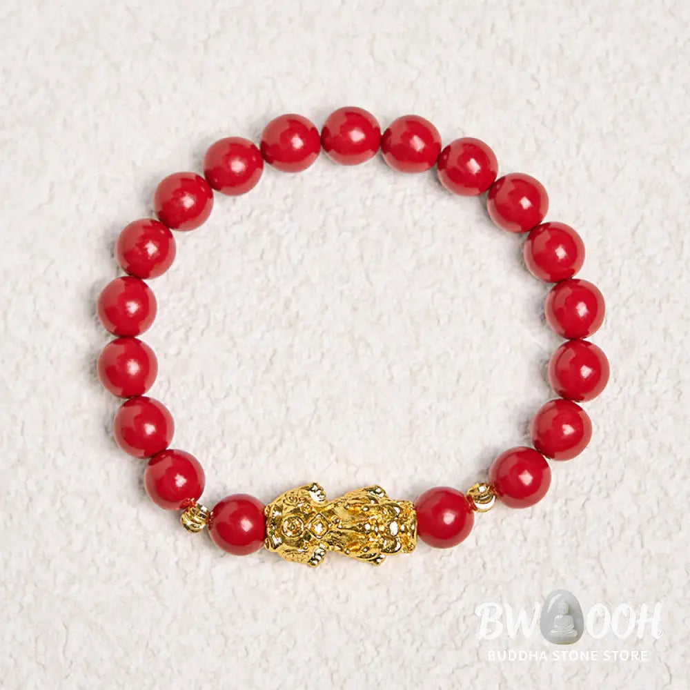 Buddha Stones Cinnabar PiXiu Calm Blessing Bracelet - BWOOOH - Cinnabar(Wrist Circumference 14-16cm) - Bracelet