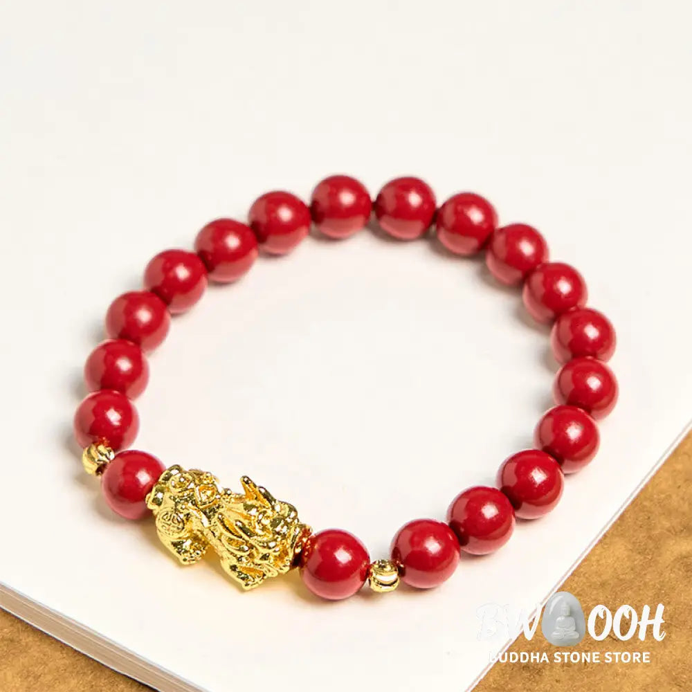 Buddha Stones Cinnabar PiXiu Calm Blessing Bracelet - BWOOOH - Cinnabar(Wrist Circumference 14-16cm) - Bracelet