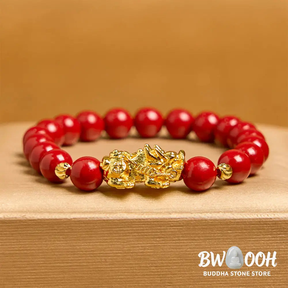 Buddha Stones Cinnabar PiXiu Calm Blessing Bracelet - BWOOOH - Cinnabar(Wrist Circumference 14-16cm) - Bracelet