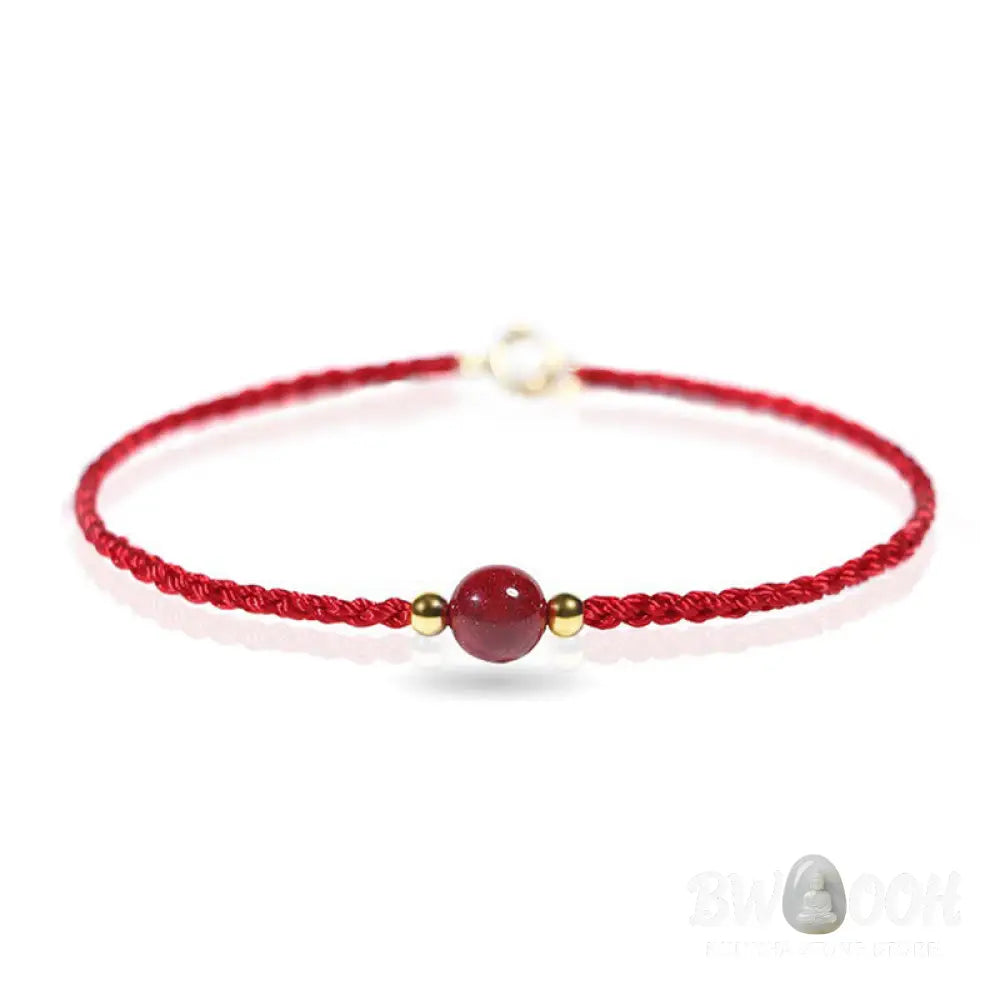 Buddha Stones Cinnabar Red String Blessing Keep Away Evil Spirits Bracelet - Bracelet